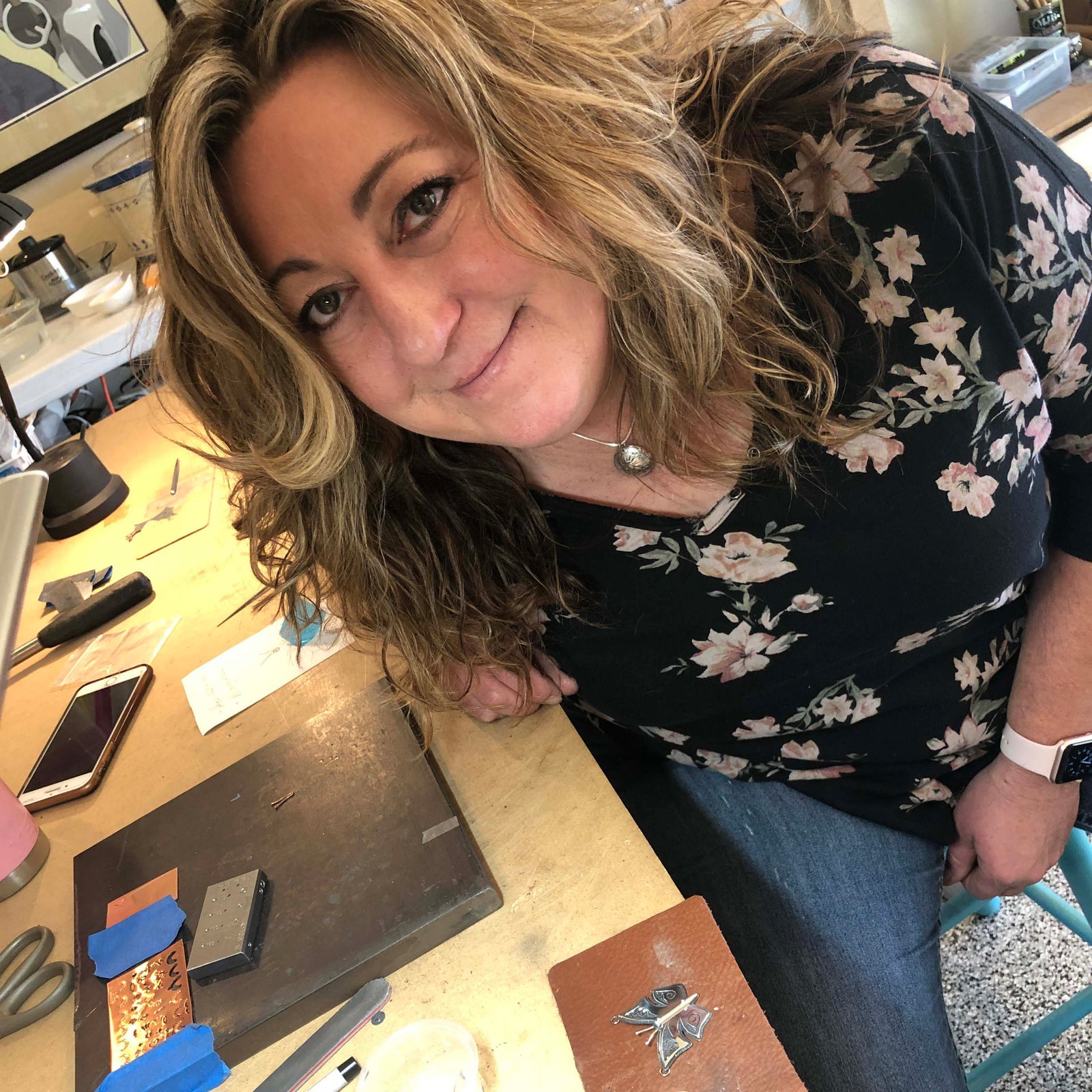 Student working at Thunderheart Jewelry Studio in Prescott Valley, Arizona