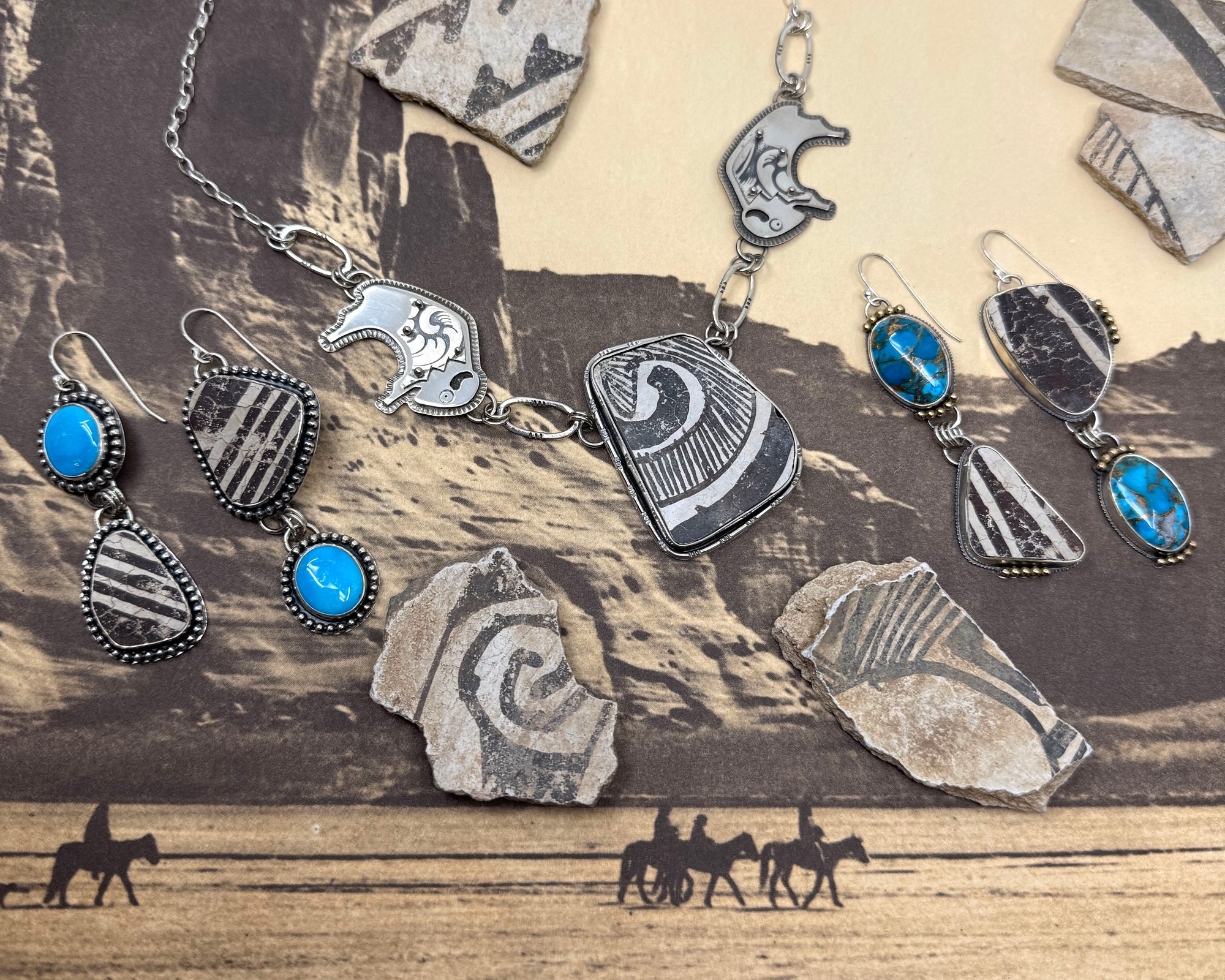 Echoes of the Ancients collection featuring Southwestern Silver & Turquoise Jewelry