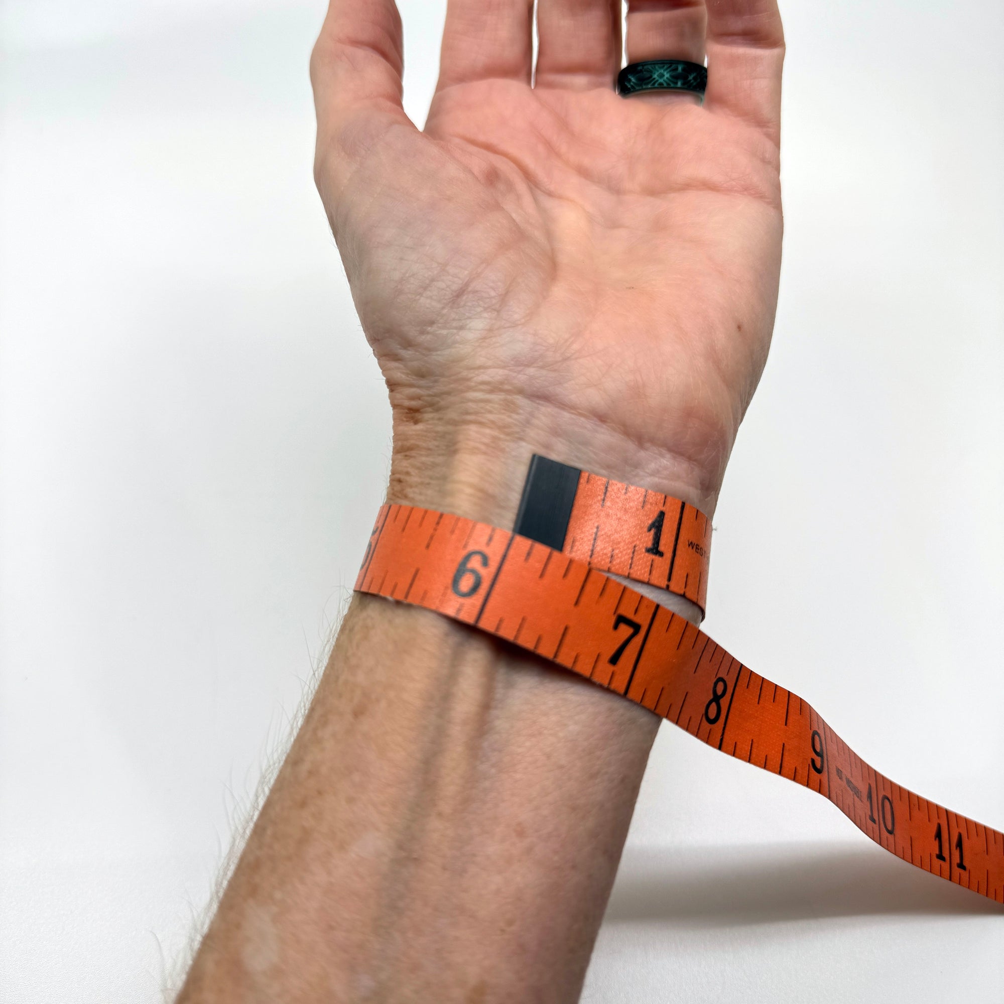 Wrist measurement example for properly fitted cuff bracelet