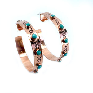 Seven Stone Copper Hoops