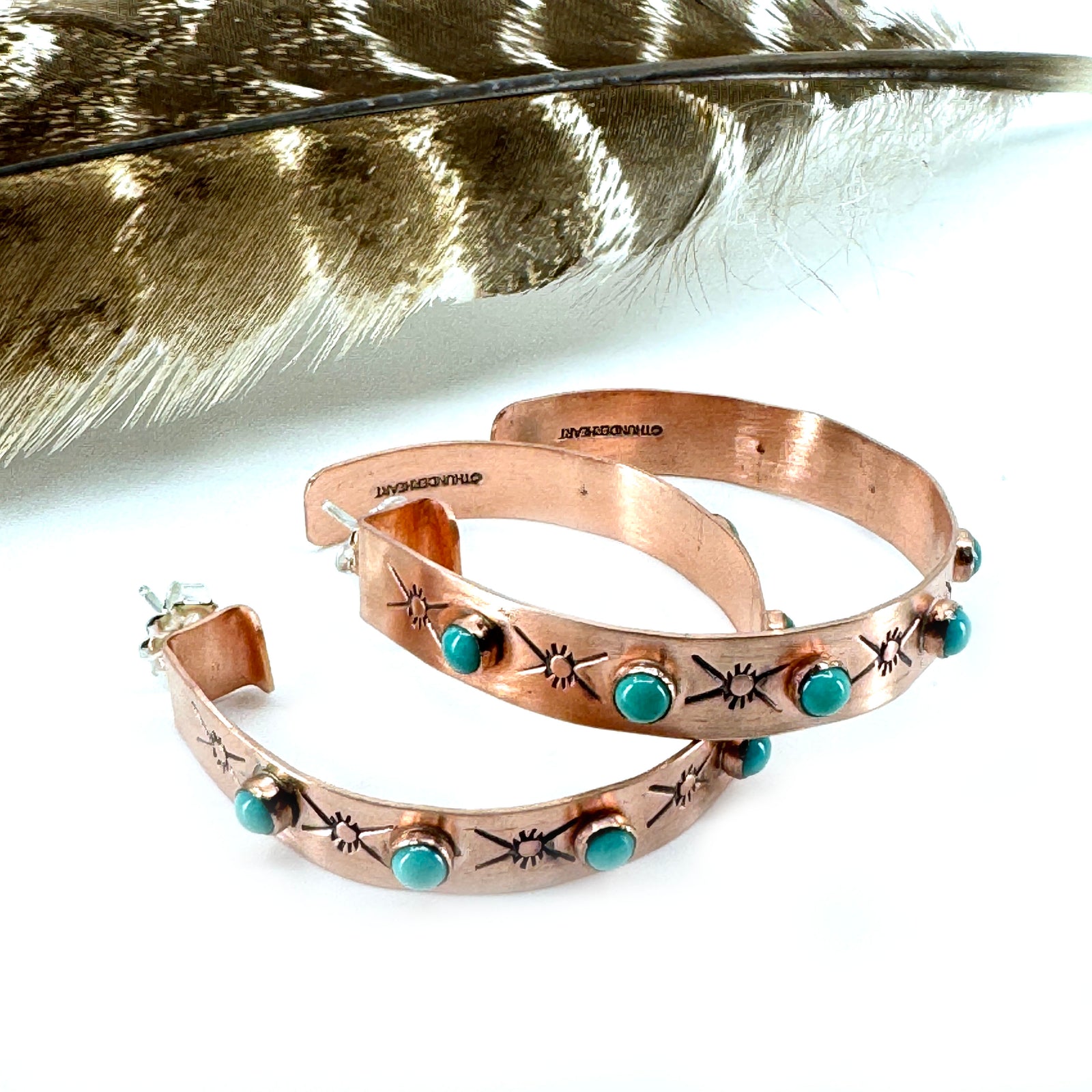 Seven Stone Copper Hoops