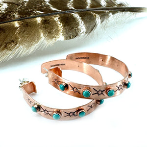 Seven Stone Copper Hoops