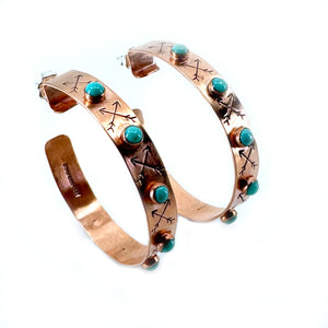 Seven Stone Copper Hoops