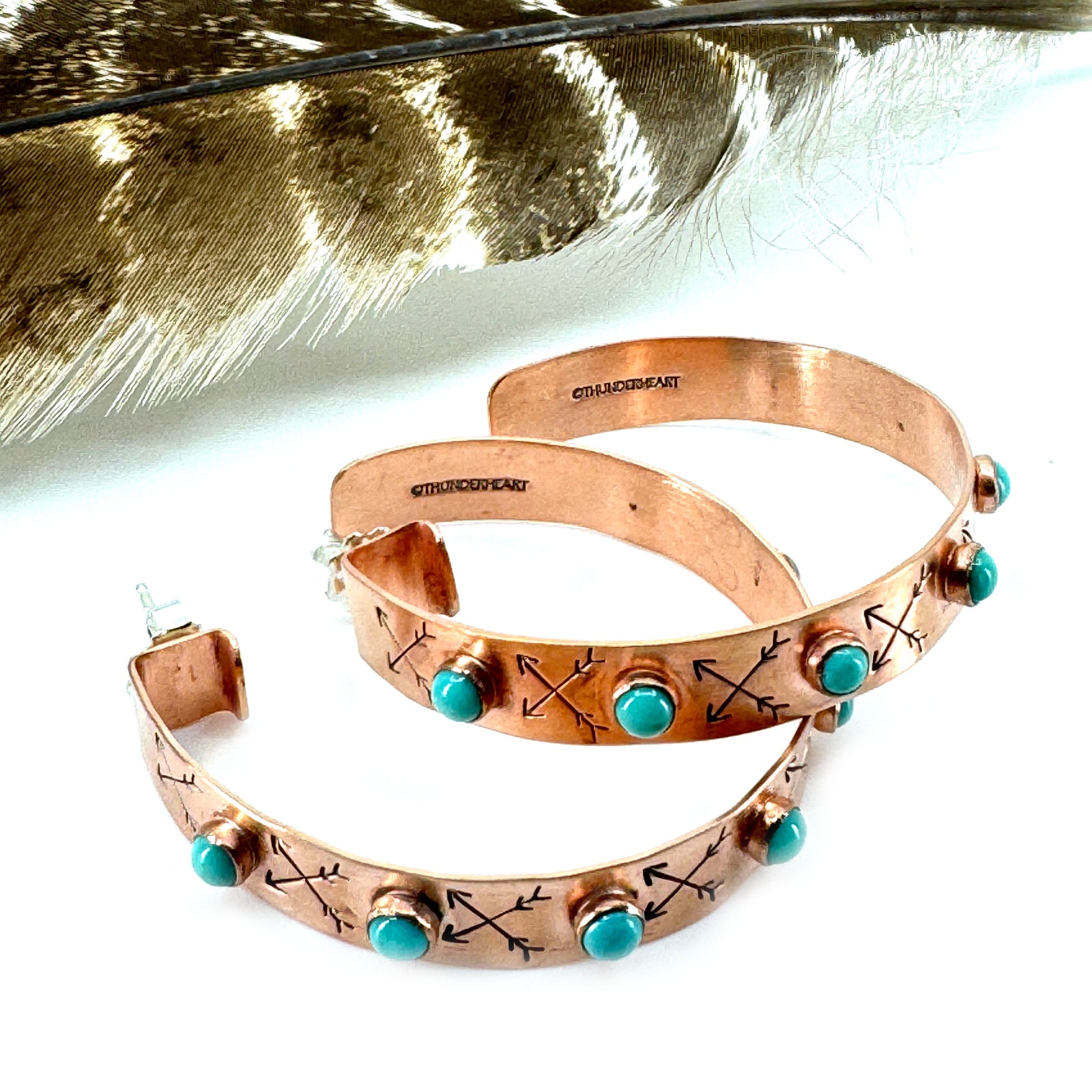 Seven Stone Copper Hoops