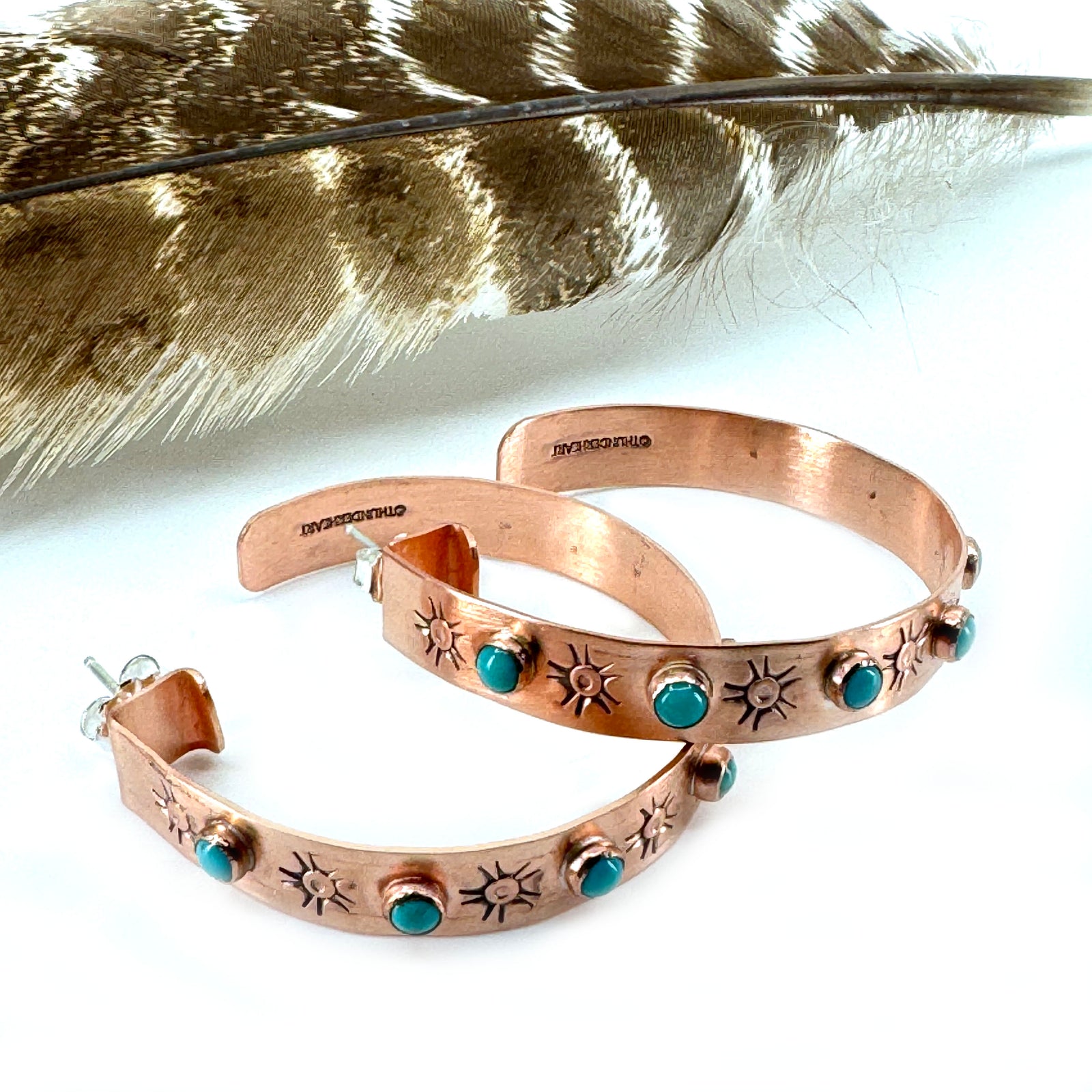 Seven Stone Copper Hoops