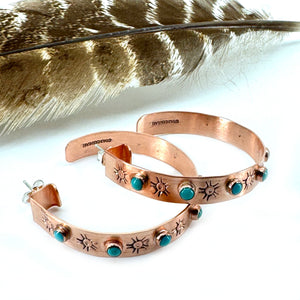 Seven Stone Copper Hoops