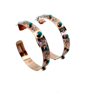 Seven Stone Copper Hoops